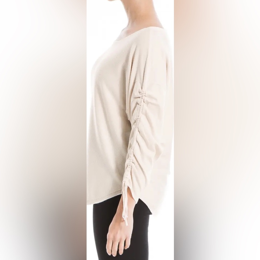 MAX STUDIO Ruched Sleeve Knit Sweater - Picture 3 of 11